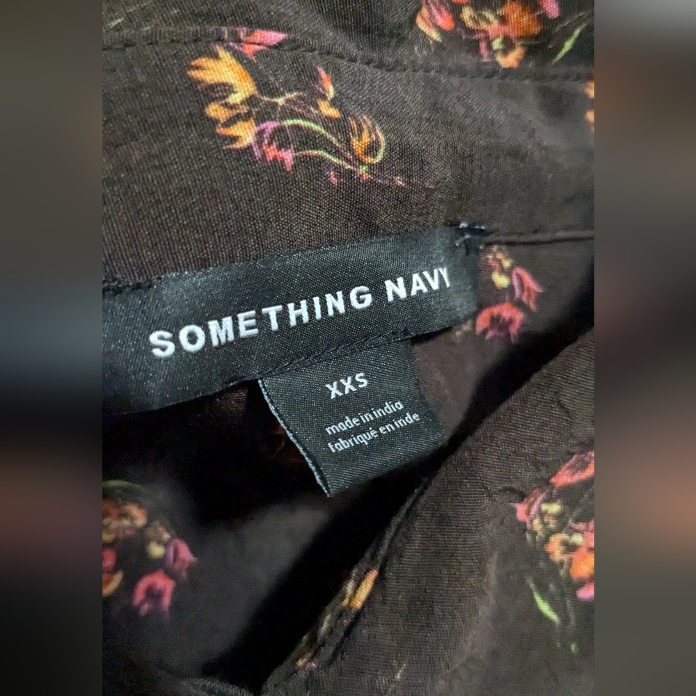 Something Navy Xxs Utility Blouse Button Down Bro… - image 2